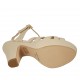 Sandalo da donna con cinturino e plateau in pelle beige tacco 9 - Misure disponibili: 43, 46