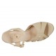 Sandalo da donna con cinturino e plateau in pelle beige tacco 9 - Misure disponibili: 43, 46