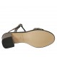 Sandalo da donna con cinturino in pelle laminata stampata canna di fucile tacco 6 - Misure disponibili: 32, 42, 43