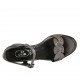 Sandale pour femmes avec courroie en cuir lamé imprimé gris talon 6 - Pointures disponibles:  32, 42