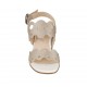 Sandalo forato stampato color champagne da donna tacco 5 - Misure disponibili: 32, 42