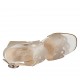 Sandalo forato stampato color champagne da donna tacco 5 - Misure disponibili: 32, 42