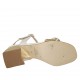 Sandalo da donna con cinturino e bottone in pelle bianca e vernice oro tacco 5 - Misure disponibili: 31