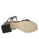 Sandale pour femmes avec courroie et bouton en cuir verni gris acier talon 5 - Pointures disponibles:  32