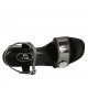 Sandale pour femmes avec courroie et bouton en cuir verni gris acier talon 5 - Pointures disponibles:  32