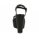 Sandale pour femmes en cuir noir avec courroie, plateforme et talon compensé 12 - Pointures disponibles:  42