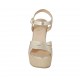 Sandalo da donna platino con cinturino, plateau e zeppa 12 - Misure disponibili: 42, 43, 44, 46