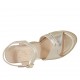 Sandalo da donna platino con cinturino, plateau e zeppa 12 - Misure disponibili: 42, 43, 44, 46