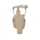 Sandalo da donna in pelle champagne con cinturino, plateau e zeppa 12 - Misure disponibili: 43, 44