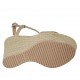 Sandale pour femmes en cuir champagne avec courroie, plateforme et talon compensé 12 - Pointures disponibles:  43, 44