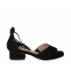 Scarpa aperta da donna con lacci in camoscio nero tacco 3 - Misure disponibili: 34