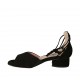 Zapato abierto para mujer con cordones en gamuza negra tacon 3 - Tallas disponibles:  34