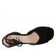 Chaussure ouverte pour femmes à lacets en daim noir talon 3 - Pointures disponibles:  34
