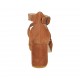 Scarpa aperta da donna con fibbia e plateau in camoscio color tabacco tacco 7 - Misure disponibili: 34, 42, 43, 44, 45