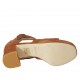 Scarpa aperta da donna con fibbia e plateau in camoscio color tabacco tacco 7 - Misure disponibili: 42