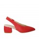 Slingback für Damen mit Gummiband aus rotem Wildleder Absatz 5 - Verfügbare Größen:  33, 45