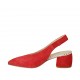 Slingback für Damen mit Gummiband aus rotem Wildleder Absatz 5 - Verfügbare Größen:  33, 45