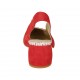 Woman's slingback pump with elastic band in red suede heel 5 - Available sizes:  33, 45