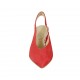 Woman's slingback pump with elastic band in red suede heel 5 - Available sizes:  33, 45