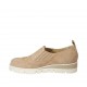 Zapato para mujer con elastico y estras en gamuza beis cuña 3 - Tallas disponibles:  45