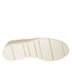 Woman's highfronted shoe with elastics and rhinestones in beige suede wedge 3 - Available sizes:  45