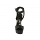 Sandalo con cinturino e plateau in pelle nera tacco 13 - Misure disponibili: 34