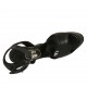 Woman's platform sandal with strap in black leather heel 13 - Available sizes:  34
