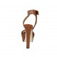 Sandalo con cinturino e plateau in pelle marrone tacco 13 - Misure disponibili: 34, 43