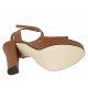 Sandalo con cinturino e plateau in pelle marrone tacco 13 - Misure disponibili: 34, 43