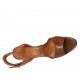 Sandalo con cinturino e plateau in pelle marrone tacco 13 - Misure disponibili: 34, 43