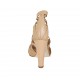 Scarpa aperta da donna con plateau e lacci in pelle beige tacco 11 - Misure disponibili: 34, 45