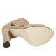 Zapato abierto para mujer con hebilla al tobillo y plataforma en gamuza beis tacon 11 - Tallas disponibles:  34, 43