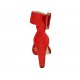 Scarpa aperta da donna con fibbia alla caviglia e plateau in camoscio rosso tacco 11 - Misure disponibili: 43