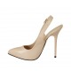 Slingback für Damen mit innerem Plateau aus nudefarbenem Leder Absatz 12 - Verfügbare Größen:  43