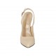 Slingback für Damen mit innerem Plateau aus nudefarbenem Leder Absatz 12 - Verfügbare Größen:  43