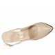 Slingback für Damen mit innerem Plateau aus nudefarbenem Leder Absatz 12 - Verfügbare Größen:  43