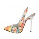 Zapato destalonado para mujer con plataforma interna en tejido multicolor floreal tacon 12 - Tallas disponibles:  33, 34