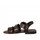 Sandalia para hombres con hebillas en piel marron oscuro - Tallas disponibles:  36, 37, 38, 46, 47, 48, 49