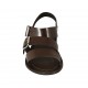 Sandalia para hombres con hebillas en piel marron oscuro - Tallas disponibles:  36, 37, 38, 46, 47, 48, 49