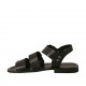 Sandale pour hommes avec boucles en cuir noir - Pointures disponibles:  36, 37, 38, 47, 48