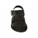 Men's sandal with buckles in black leather  - Available sizes:  36, 37, 38, 47, 48