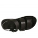 Men's sandal with buckles in black leather  - Available sizes:  36, 37, 38, 47, 48