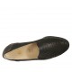 Chaussure pour femmes avec élastiques et semelle interieur amovible en cuir et cuir perforé noir talon compensé 4 - Pointures disponibles:  42, 43, 45