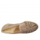Woman's highfronted shoe with elastic bands and removable insole in taupe suede and pierced suede heel 4 - Available sizes:  42