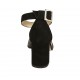 Zapato abierto para mujer con cinturon al tobillo en piel y gamuza negra con tacon cuadrado 7 - Tallas disponibles:  45