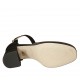 Zapato abierto para mujer con cinturon al tobillo en piel y gamuza negra con tacon cuadrado 7 - Tallas disponibles:  45
