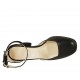 Zapato abierto para mujer con cinturon al tobillo en piel y gamuza negra con tacon cuadrado 7 - Tallas disponibles:  45