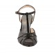 Sandale pour femmes en cuir verni noir avec courroie talon 8 - Pointures disponibles:  32, 33, 42