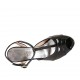 Sandale pour femmes en cuir verni noir avec courroie talon 8 - Pointures disponibles:  32, 33, 42