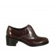 Zapato con elastico para mujer en piel marron oscuro tacon 5 - Tallas disponibles:  33, 43